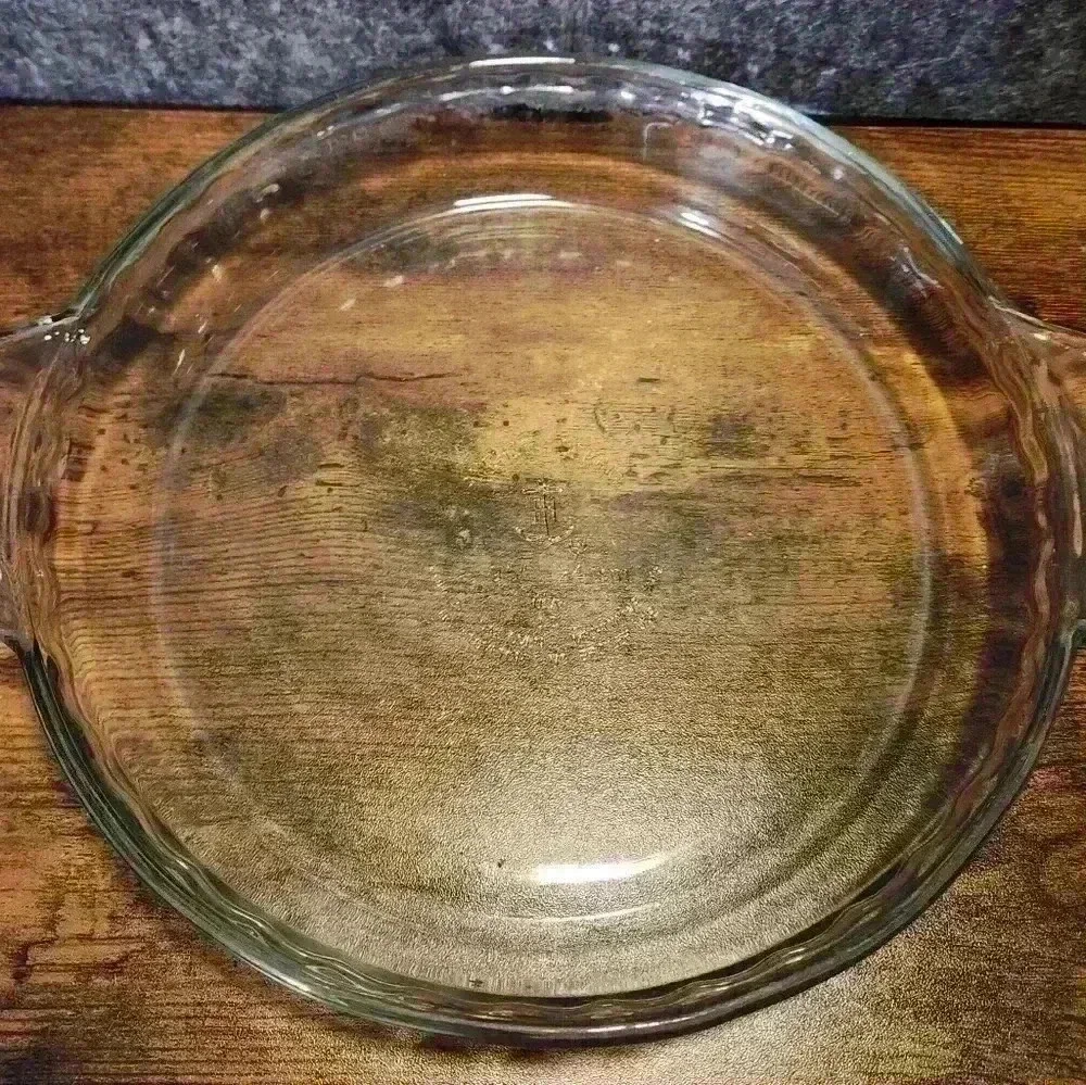 ANCHOR HOCKING 9.5‎ INCH 24 CM GLASS PIE PLATE WITH CRIMPED FLUTED EDGE USA